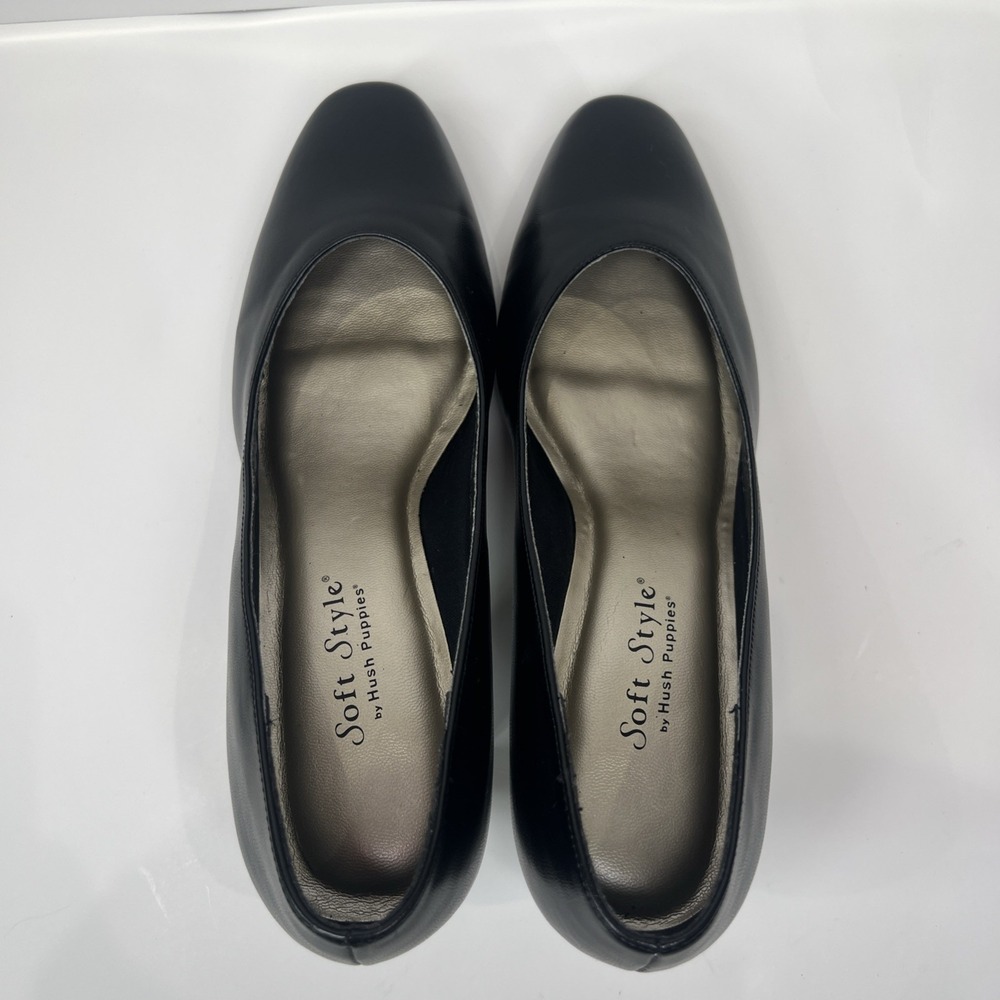 Soft Style Hush Puppies Black Pumps Womens 8.5W Wide Comfort Career Dress Heels - Picture 12 of 16